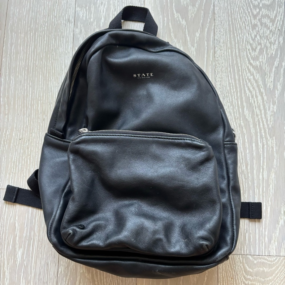 State mini leather backpack